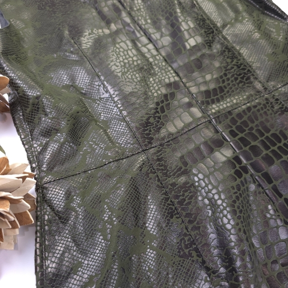 Selene Elegant Green Embossed Sleeveless Dress M - Picture 11 of 11